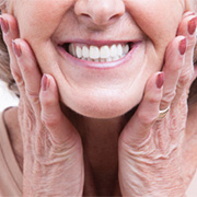 Woman with dentures