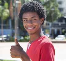 happy young man with braces