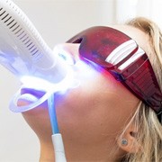 a patient undergoing in office teeth whitening