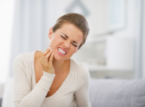 woman with jaw pain